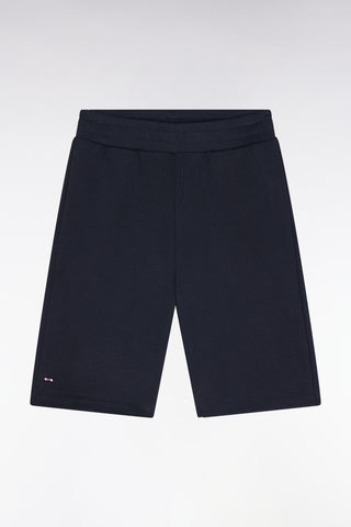 Straight-fit shorts in navy cotton fleece
