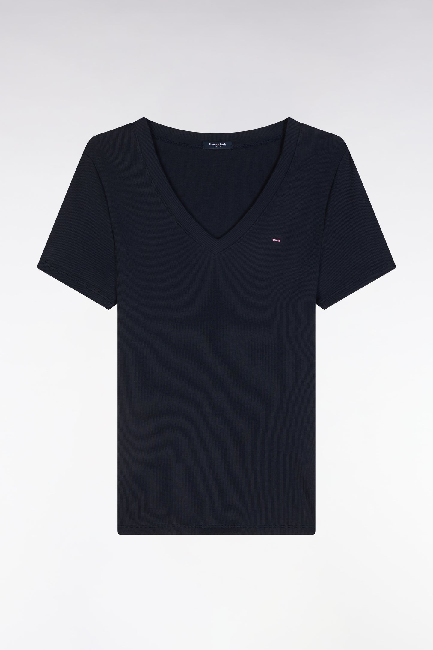 Pima cotton t-shirt chopped navy cut adjusted