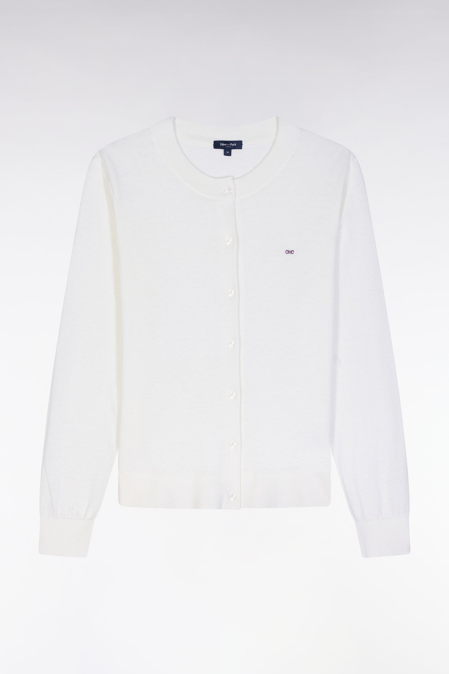 Ecru relaxed-fit cardigan in cotton-silk blend