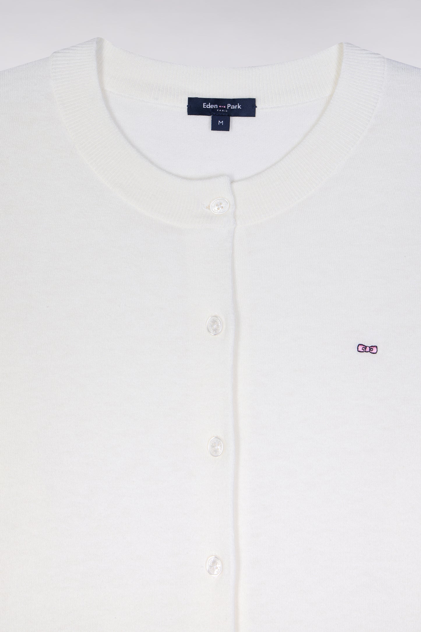 Ecru relaxed-fit cardigan in cotton-silk blend