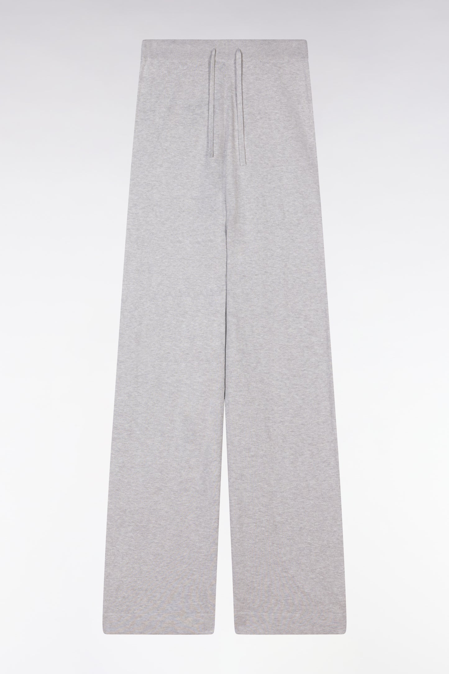 Relaxed-fit wide-leg grey trousers in organic cotton and cashmere