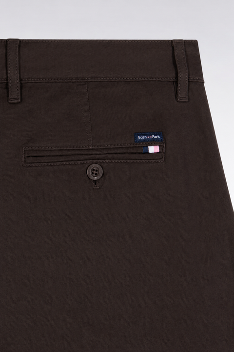 Pantalon chino sans plis en gabardine de coton stretch brun - Image 2