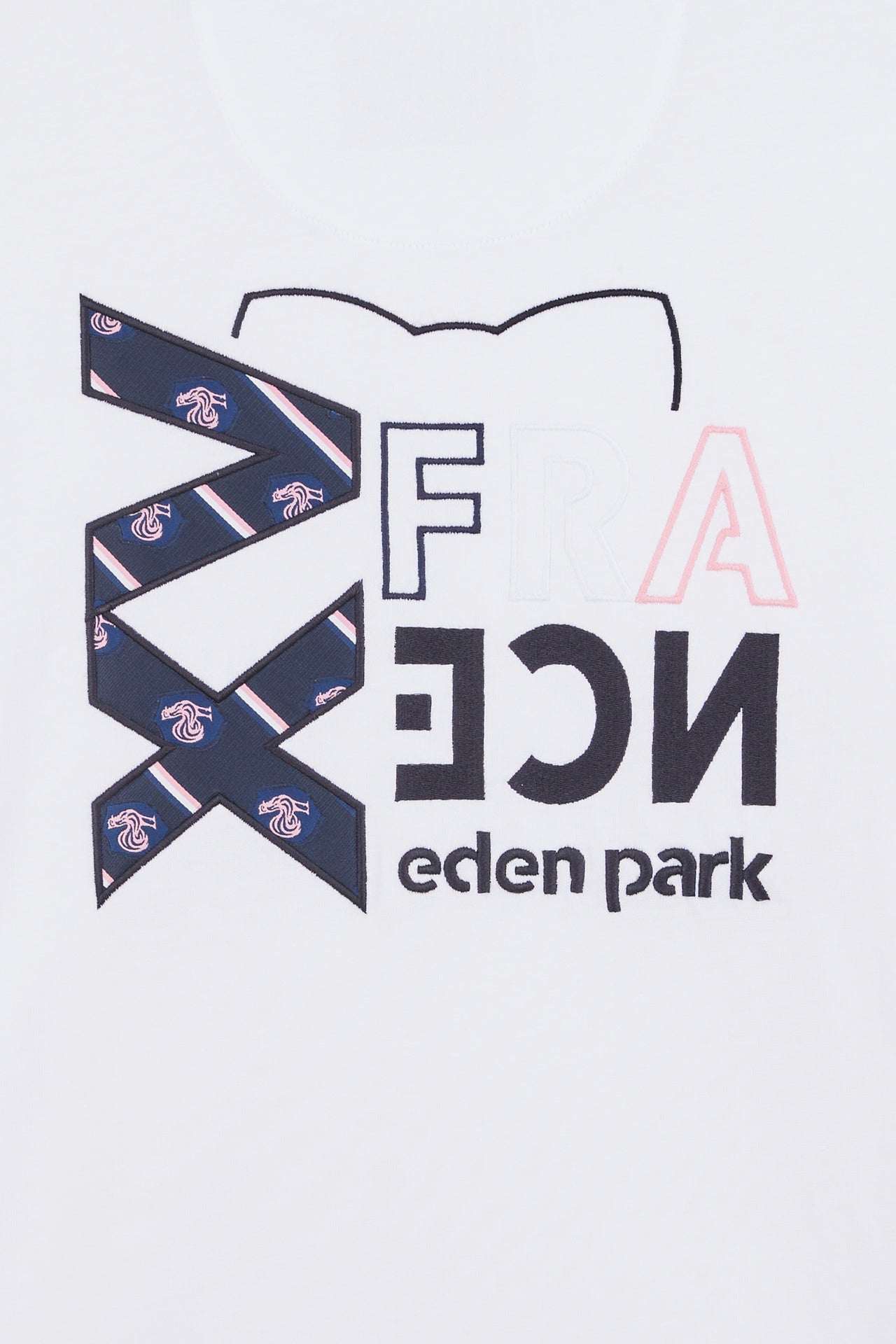 White T-shirt with XV de France embroidery on the back
