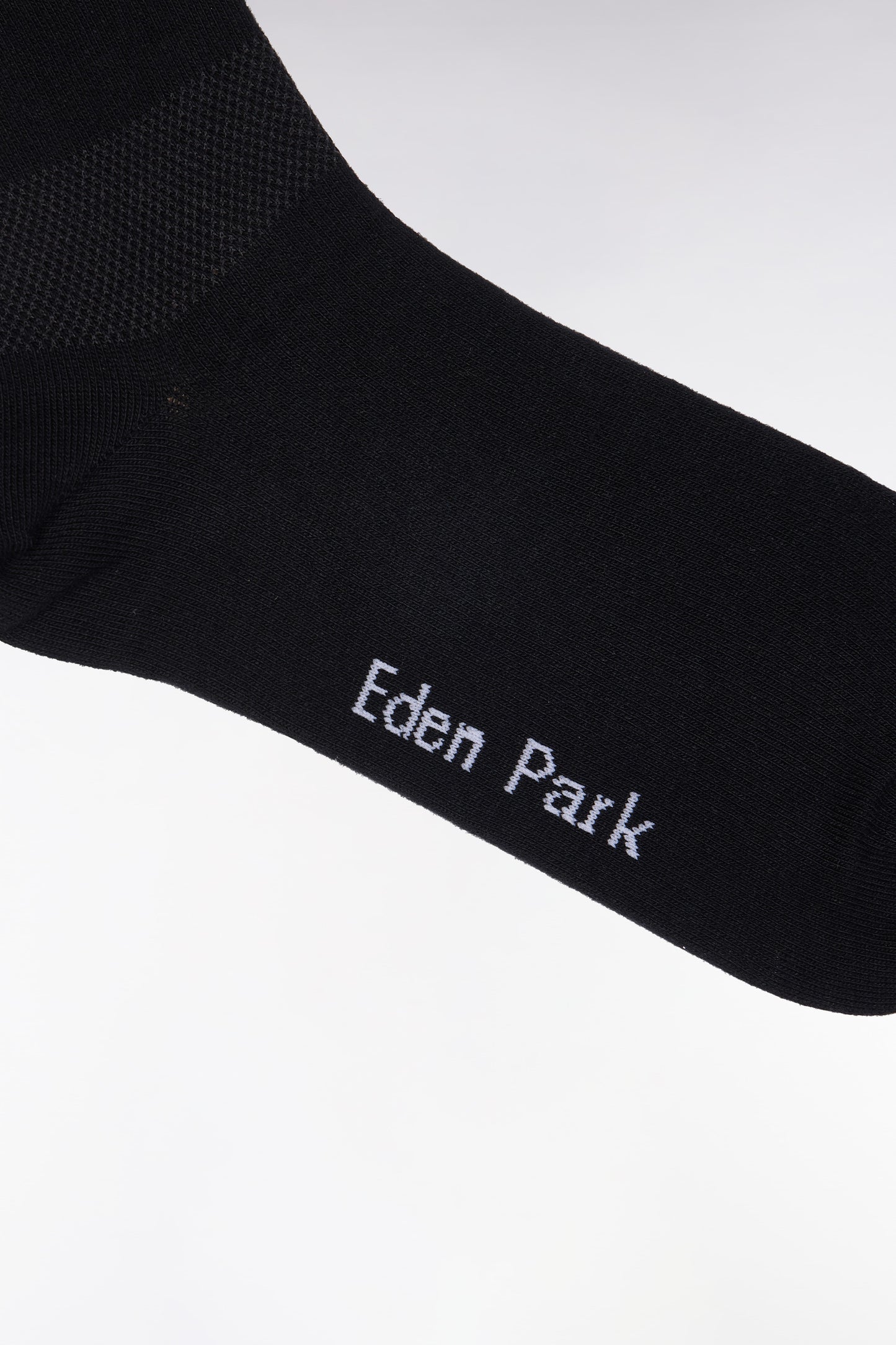 Black stretch cotton-blend full-rim socks