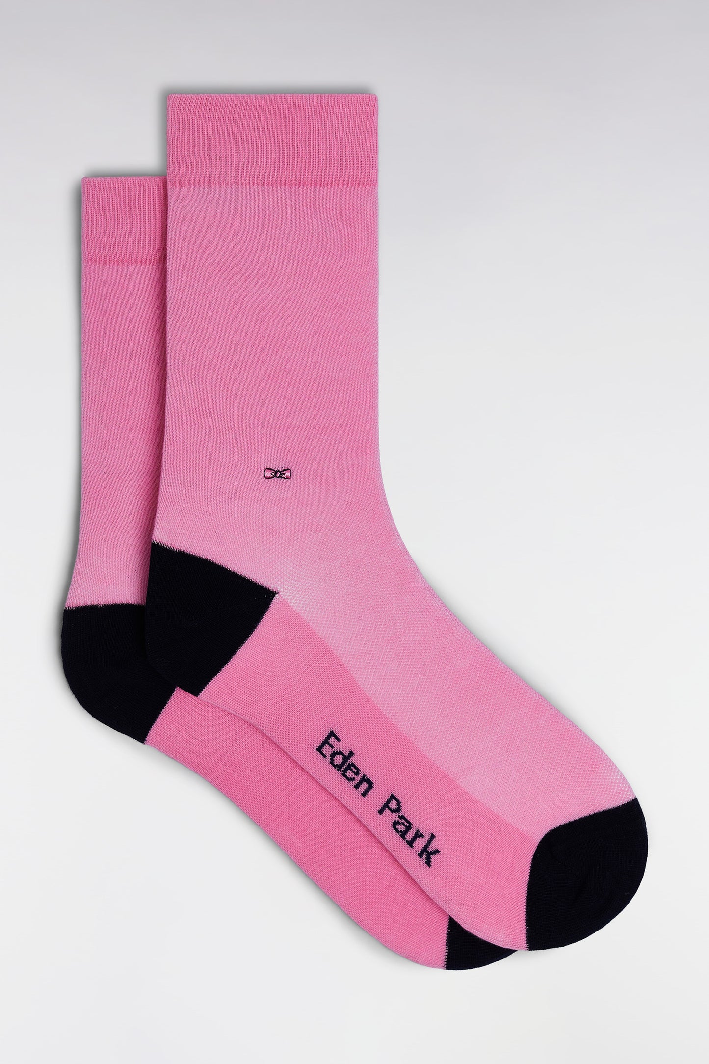 Plain pink stretch cotton-blend socks