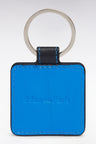 Blue leather keychain