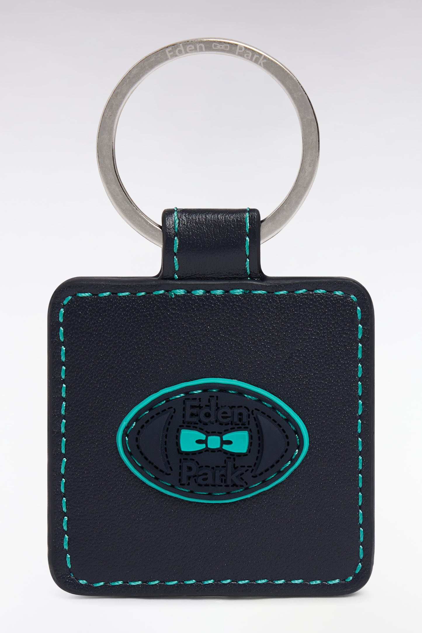 Green leather keychain