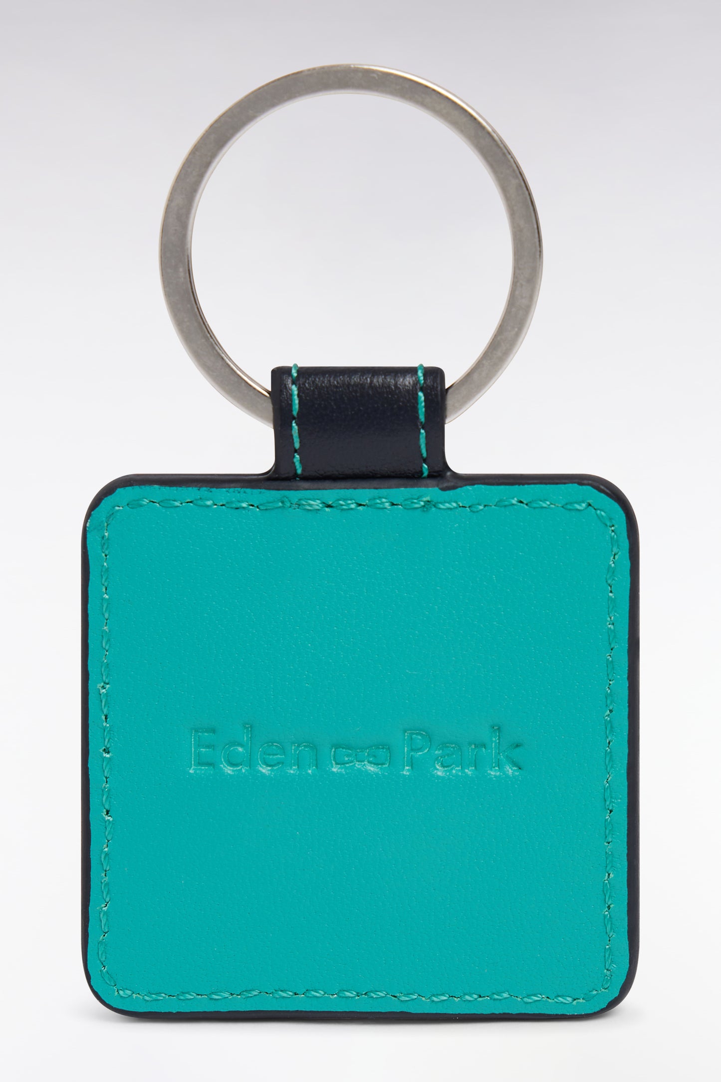 Green leather keychain