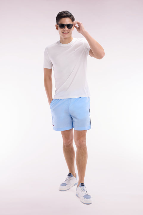 Sky blue swimsuit with tricolor details - Image 3