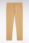Camel straight-cut stretch cotton pleat-free chinos