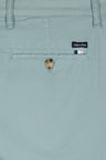 Medium grey straight-cut stretch cotton pleat-free chinos