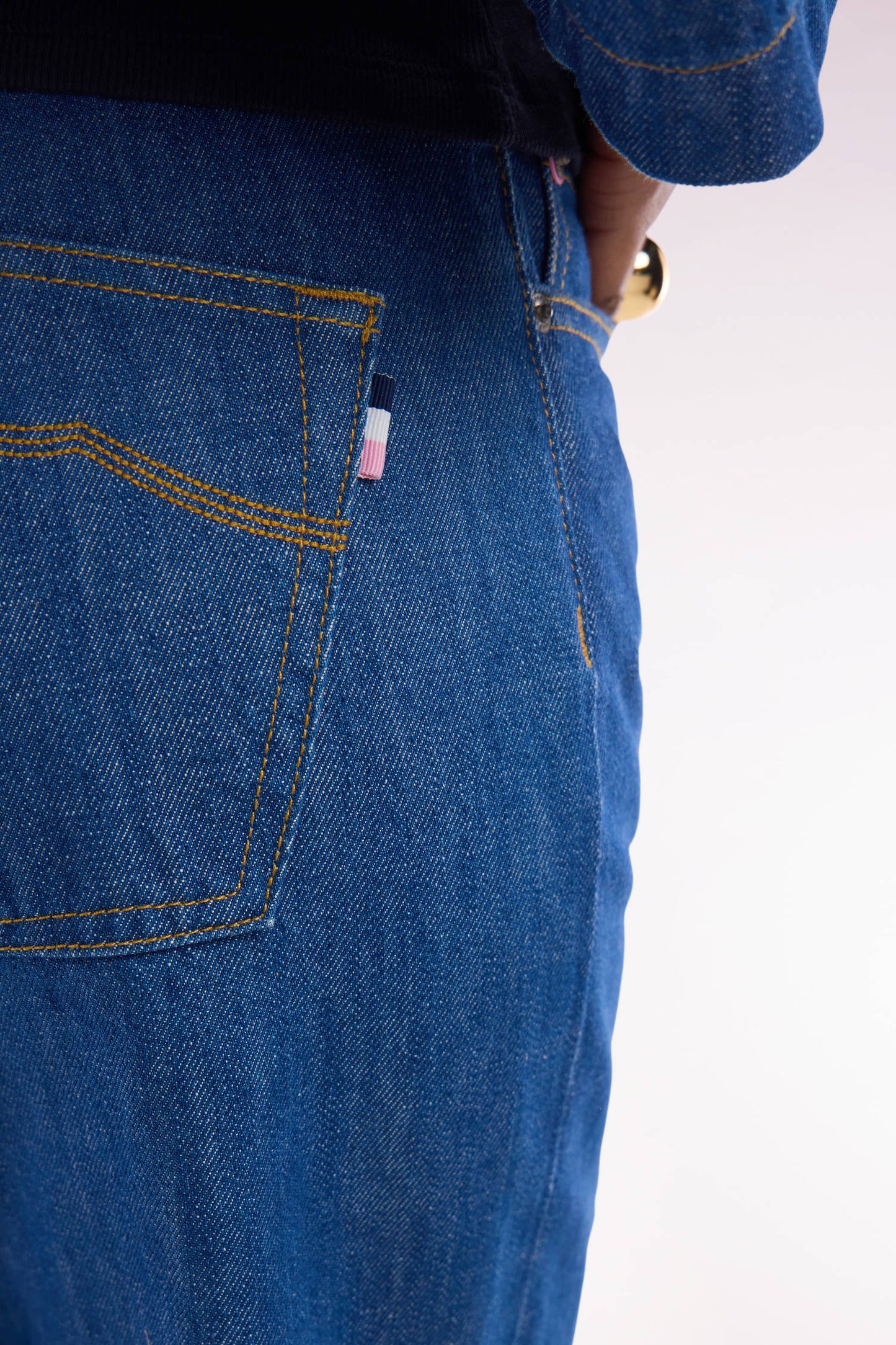 Flare raw denim 5-pocket jeans