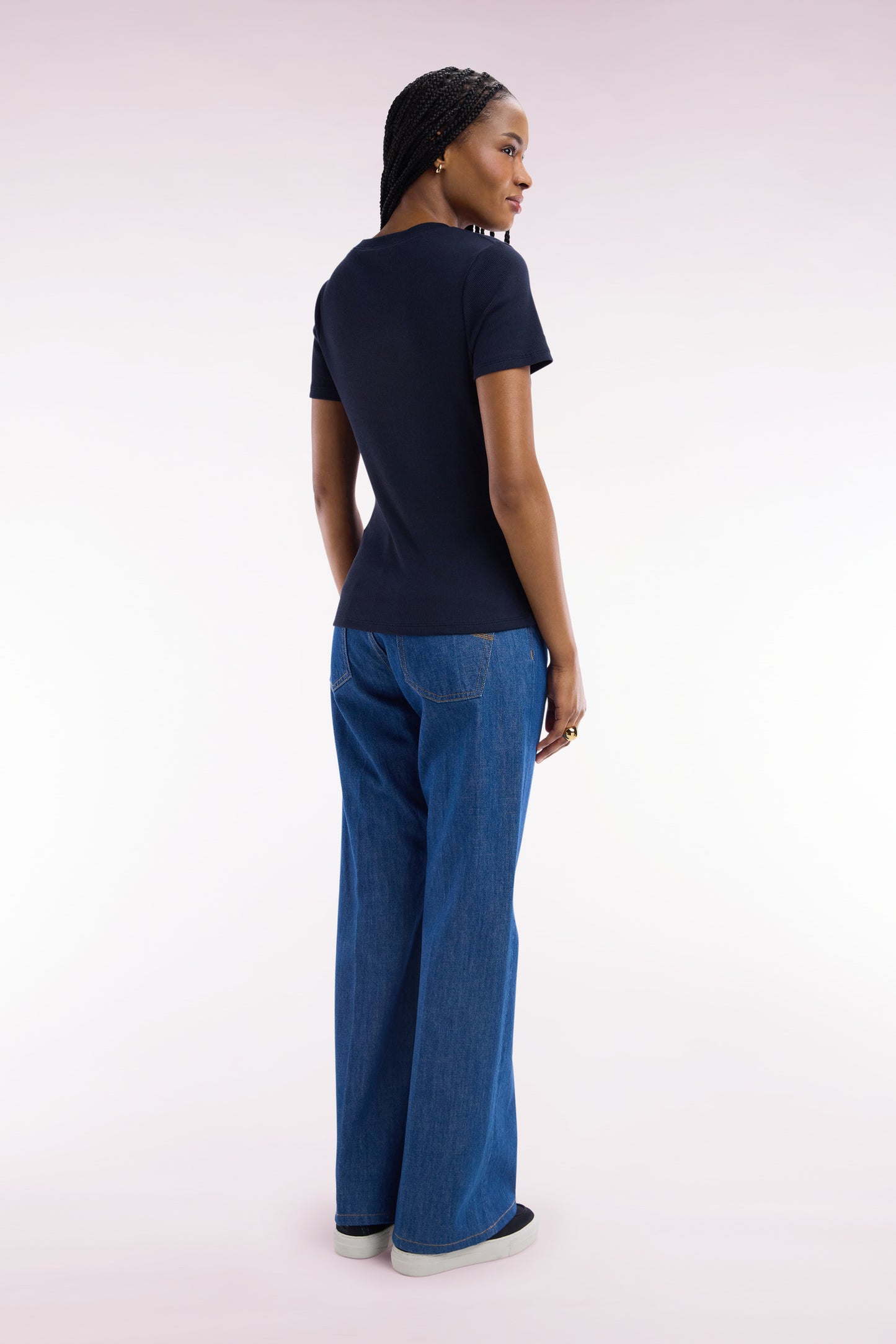 Flare raw denim 5-pocket jeans