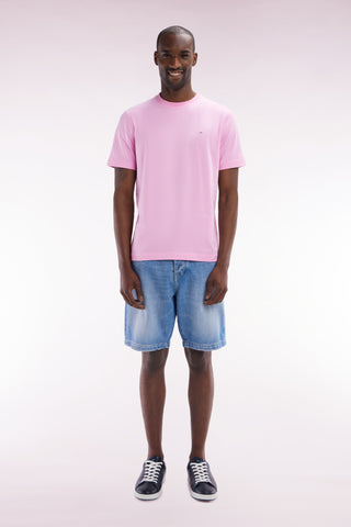 Regular blue stone bleach denim 5-pocket Bermuda shorts