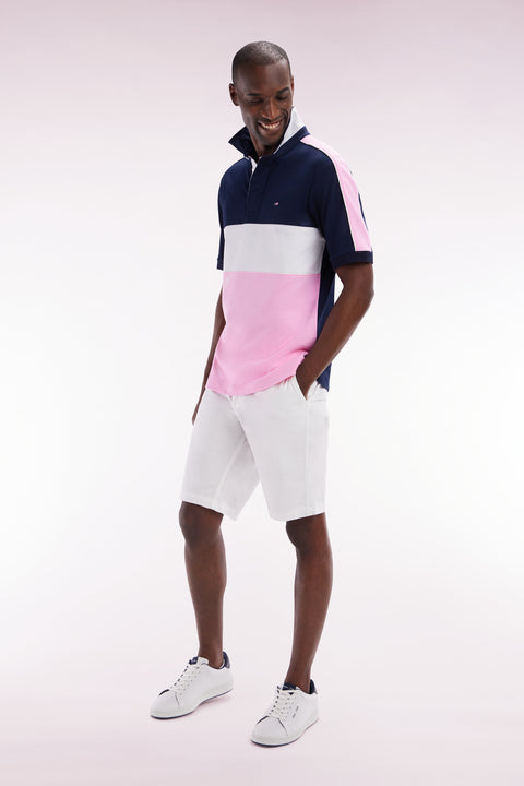 White straight-cut stretch cotton chino Bermuda shorts - Image 3