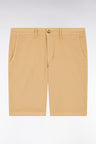 Camel straight-cut stretch cotton chino Bermuda shorts