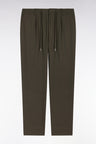 Khaki elastic waistband pants