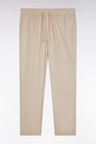 Elastic chinos in beige stretch cotton - lyocell blend