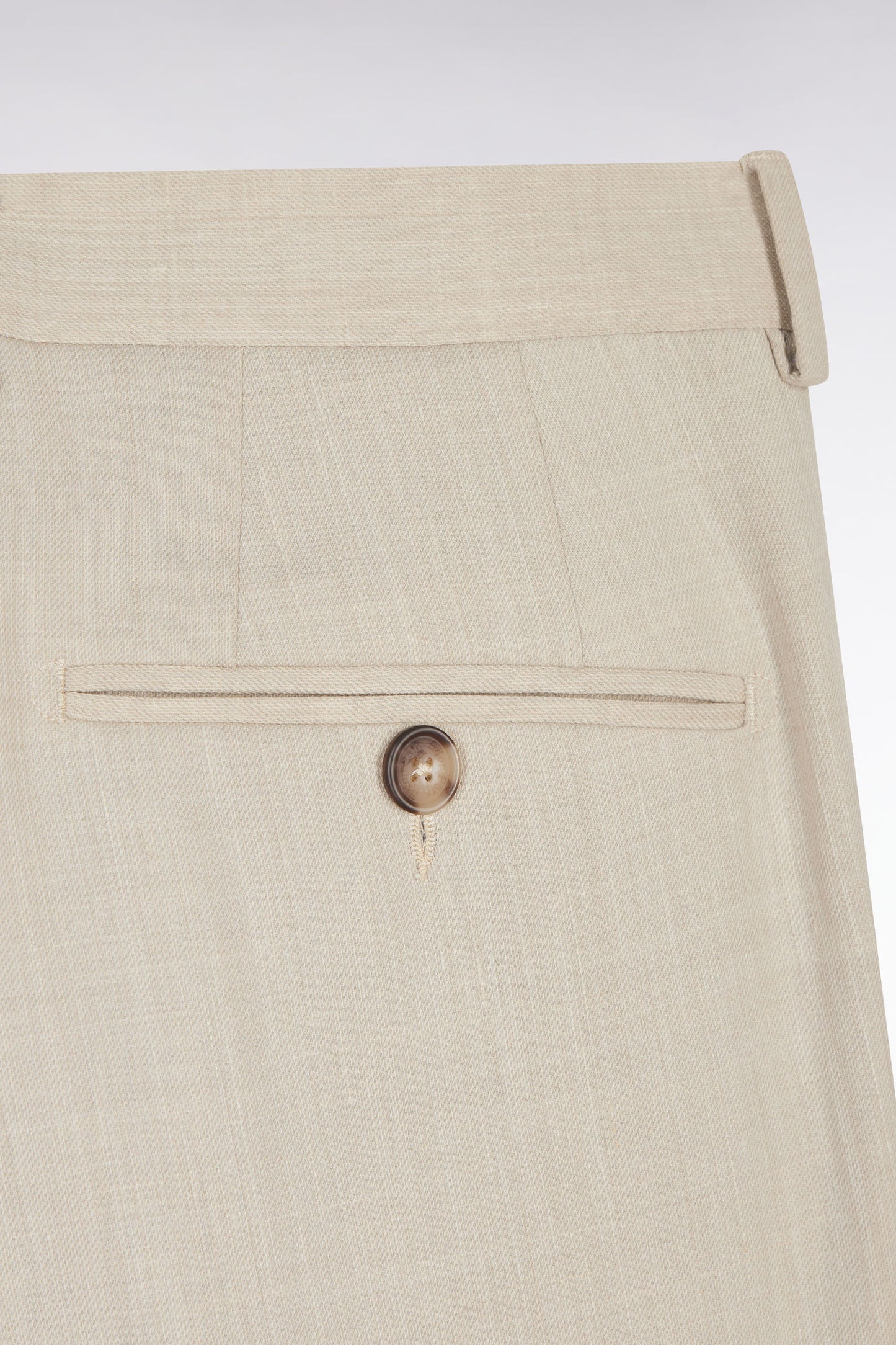 Elasticated trousers in beige stretch wool and cotton blend