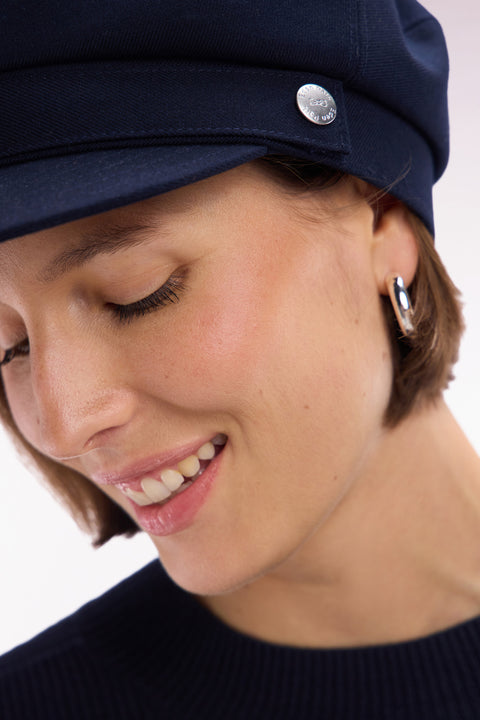 Navy stretch wool-blend sailor cap - Image 1