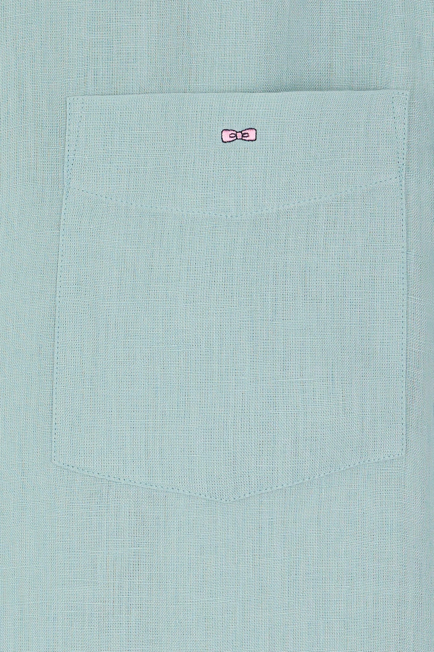 Straight-fit sea green linen shirt