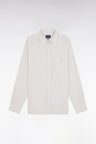 Beige cotton shirt with patch pocket