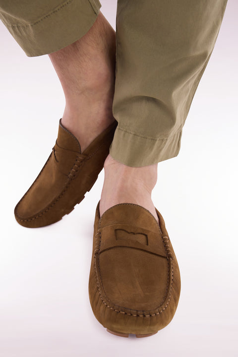 Khaki suede slipper loafers - Image 2