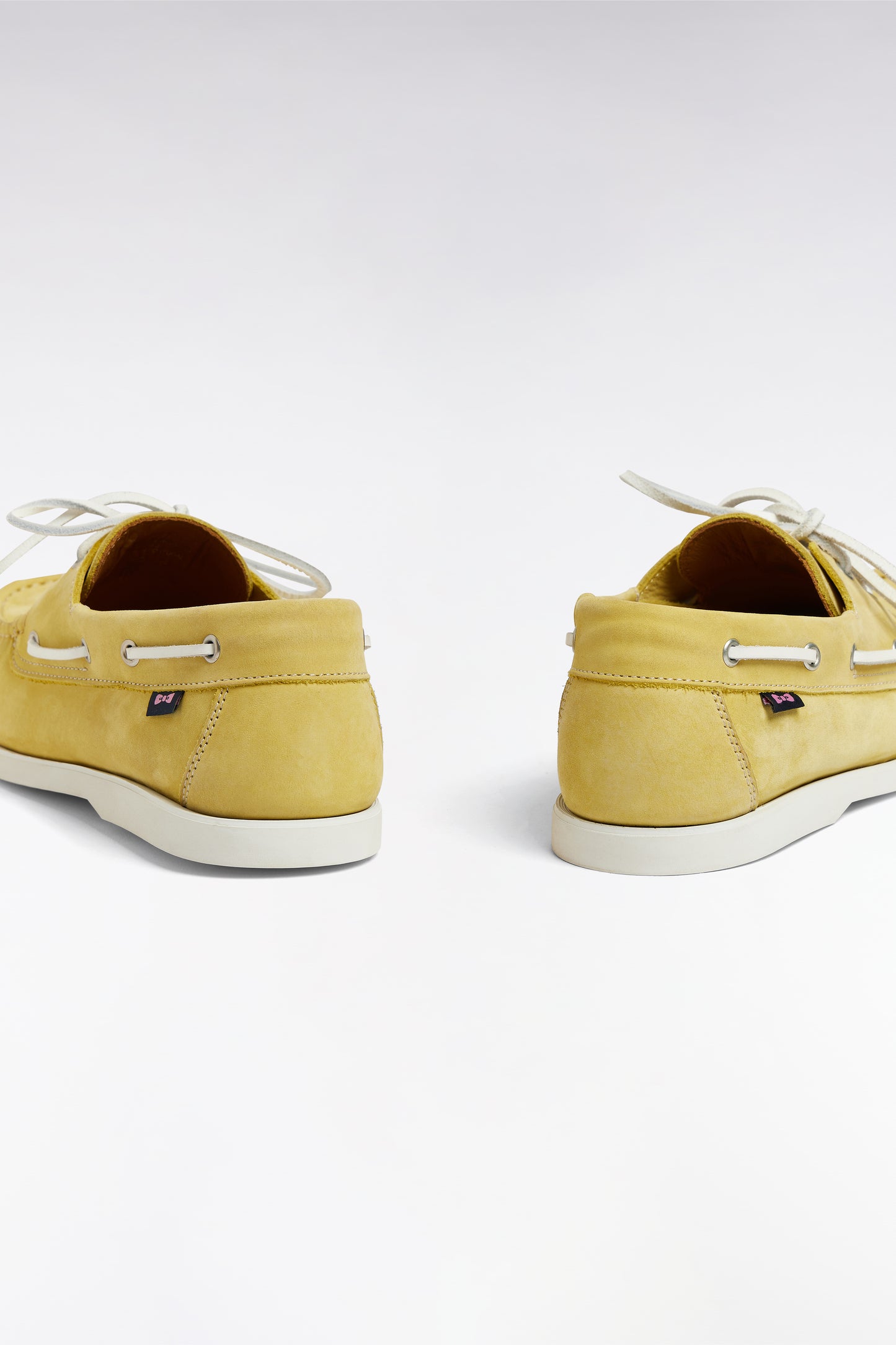 Yellow suede leather boat shoes style loafers