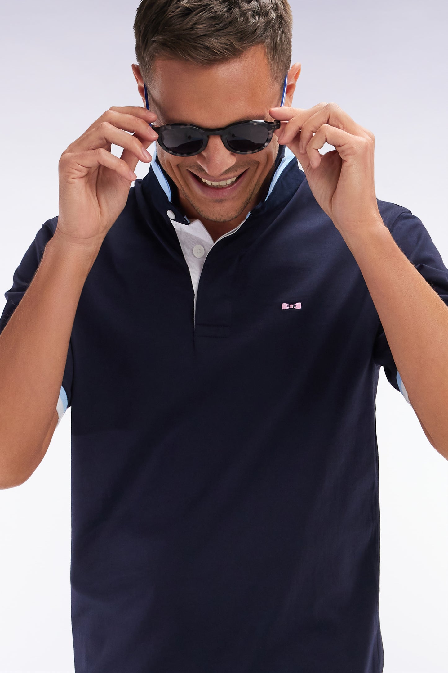 XV de France round acetate grey-blue acetate sunglasses