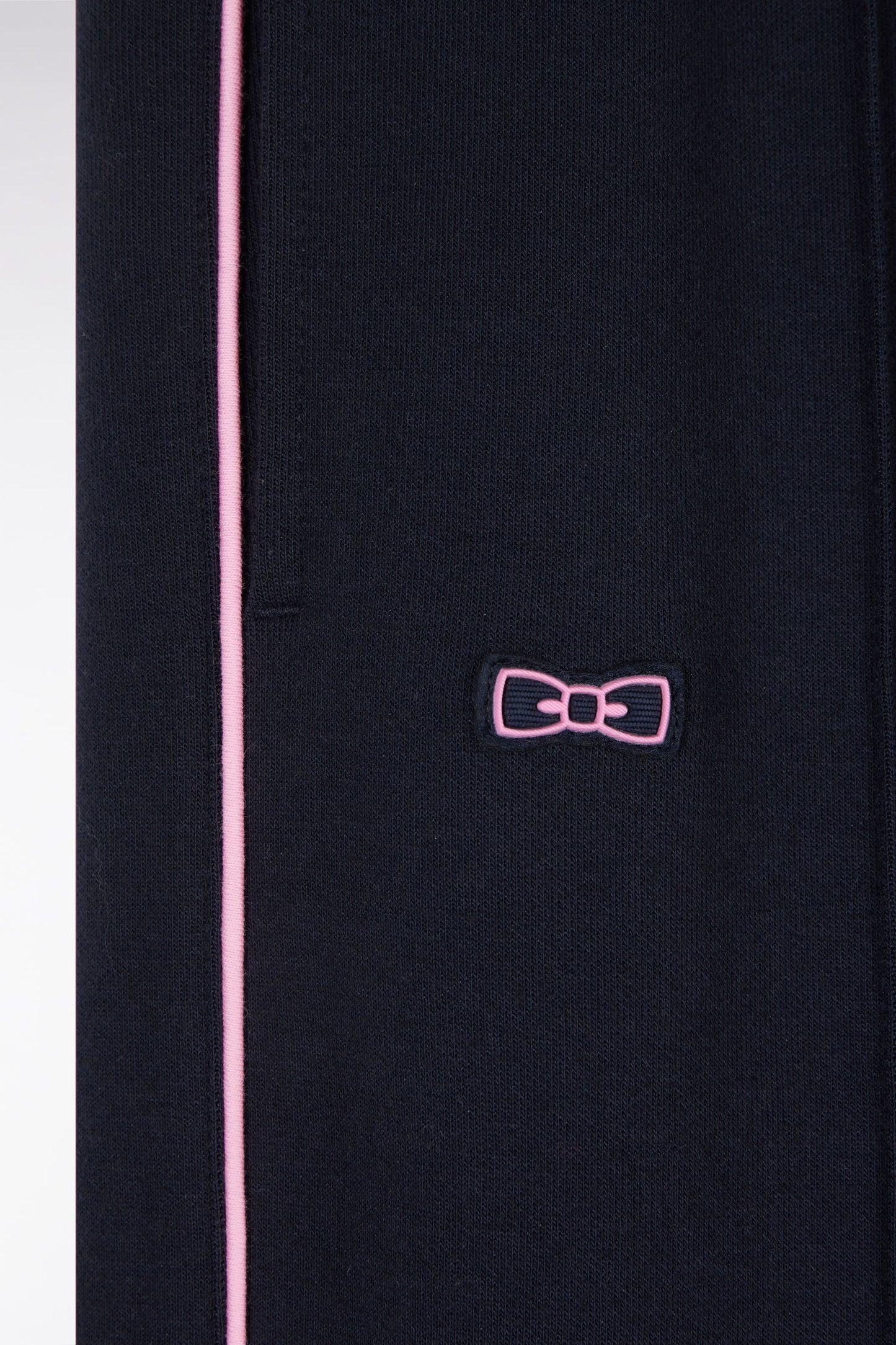 Straight-cut navy cotton interlock jogging pants