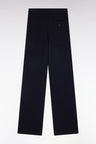 Relaxed-fit wide-leg navy trousers in organic cotton and cashmere