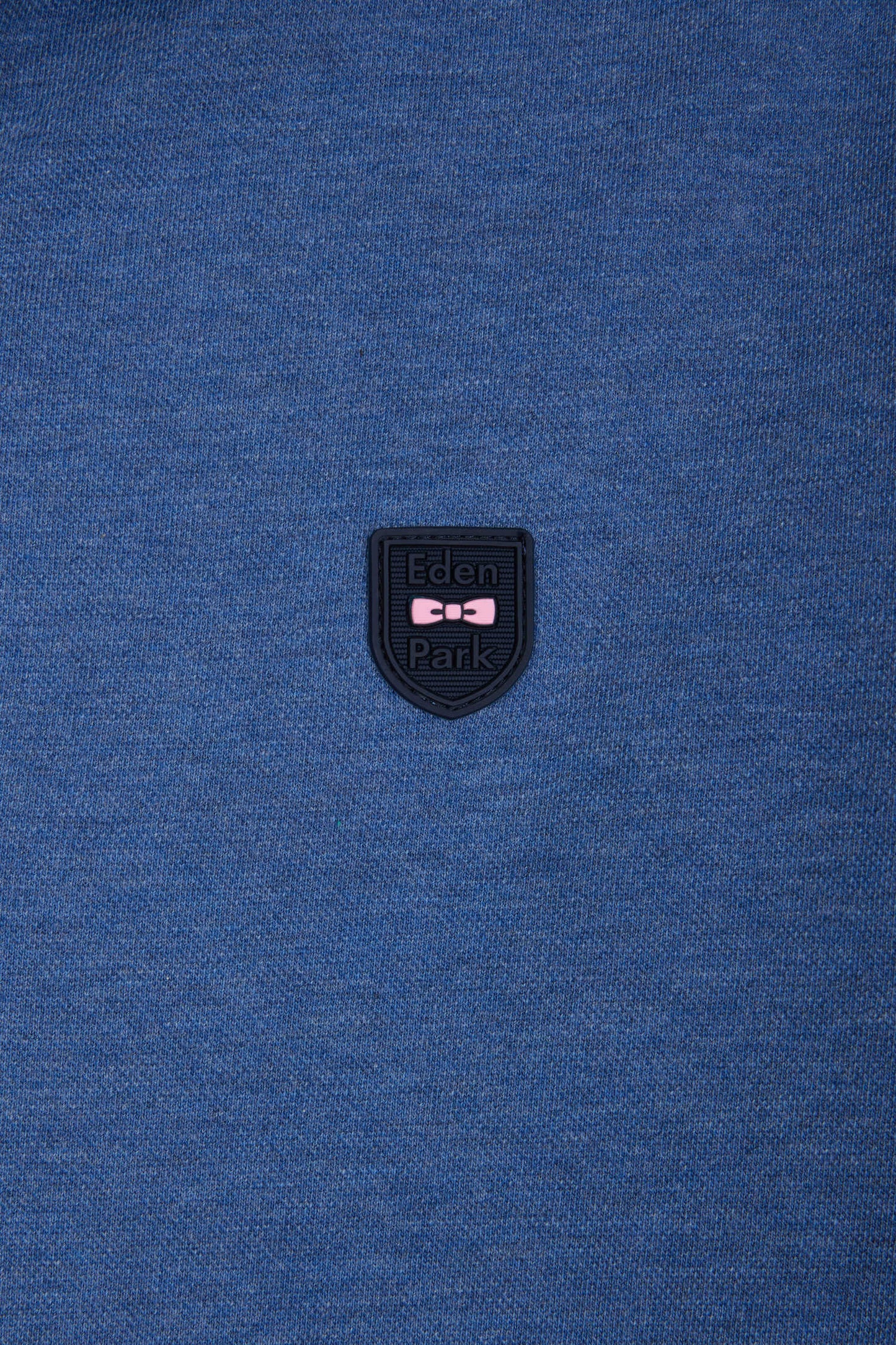 Slim-fit plain short-sleeved polo shirt in blue stretch cotton with contrasting piping