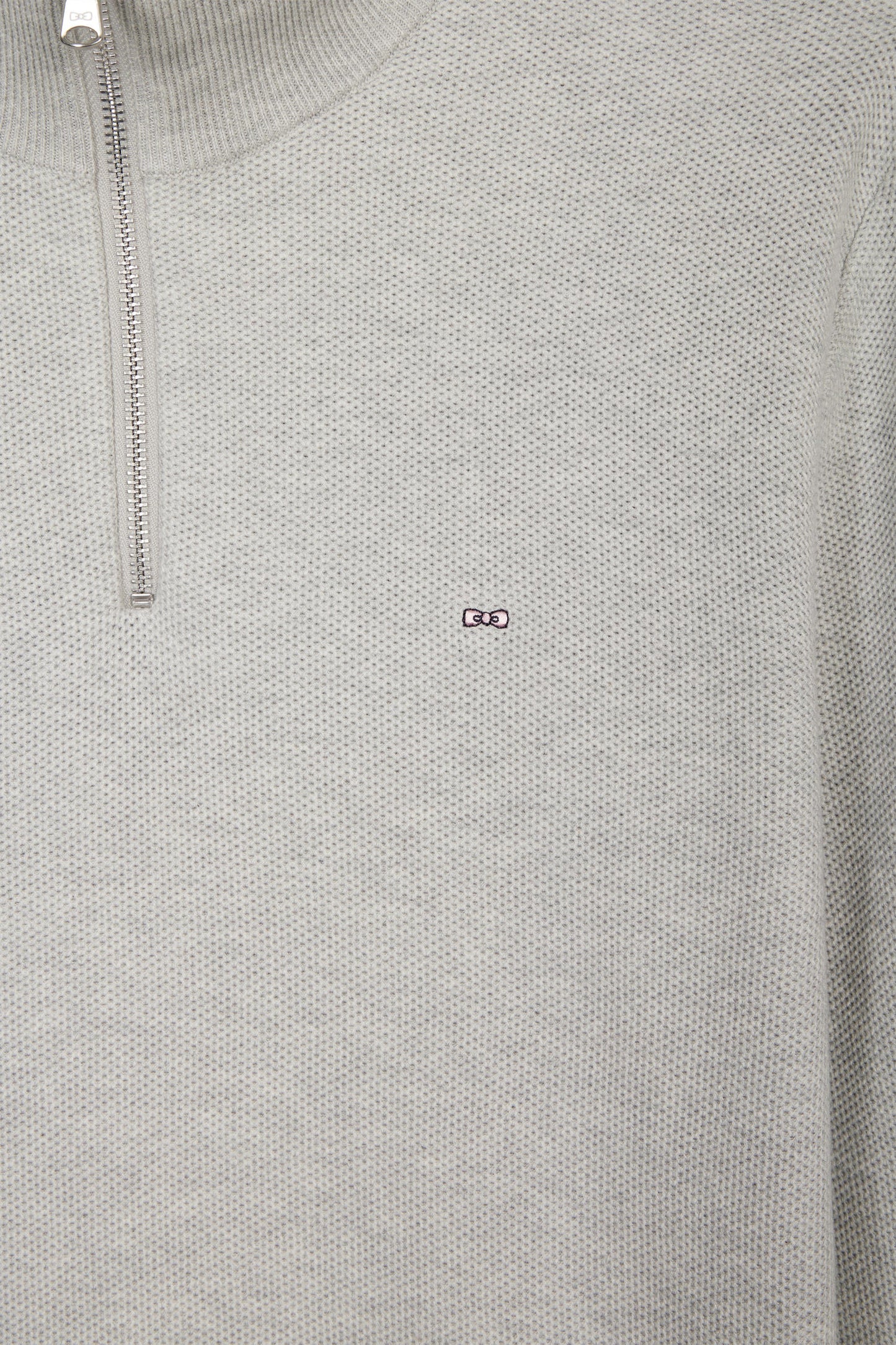 Straight-fit grey honeycomb cotton trucker collar jumper