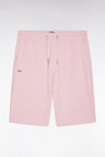 Relaxed fit pink cotton fleece shorts