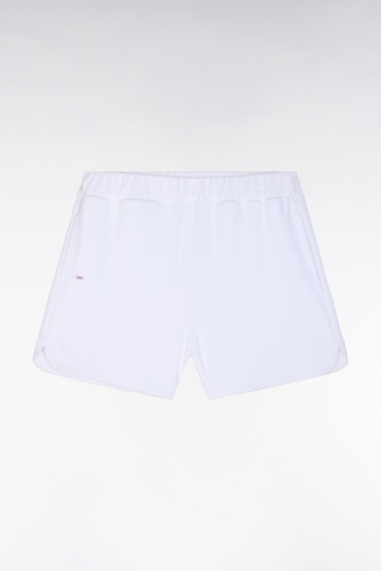 Straight-fit white cotton-blend fleece shorts