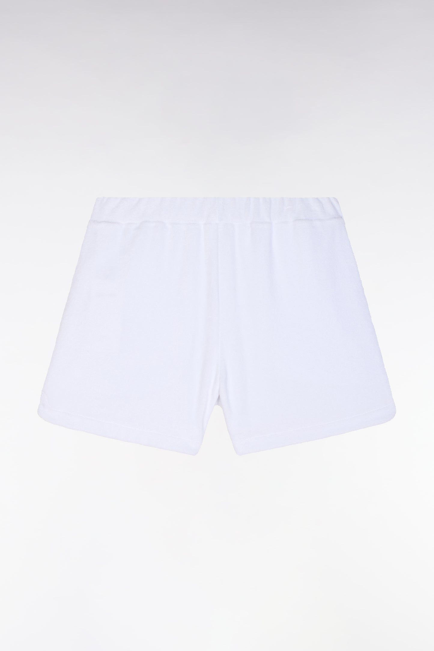 Straight-fit white cotton-blend fleece shorts