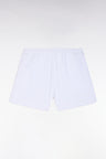 Straight-fit white cotton-blend fleece shorts