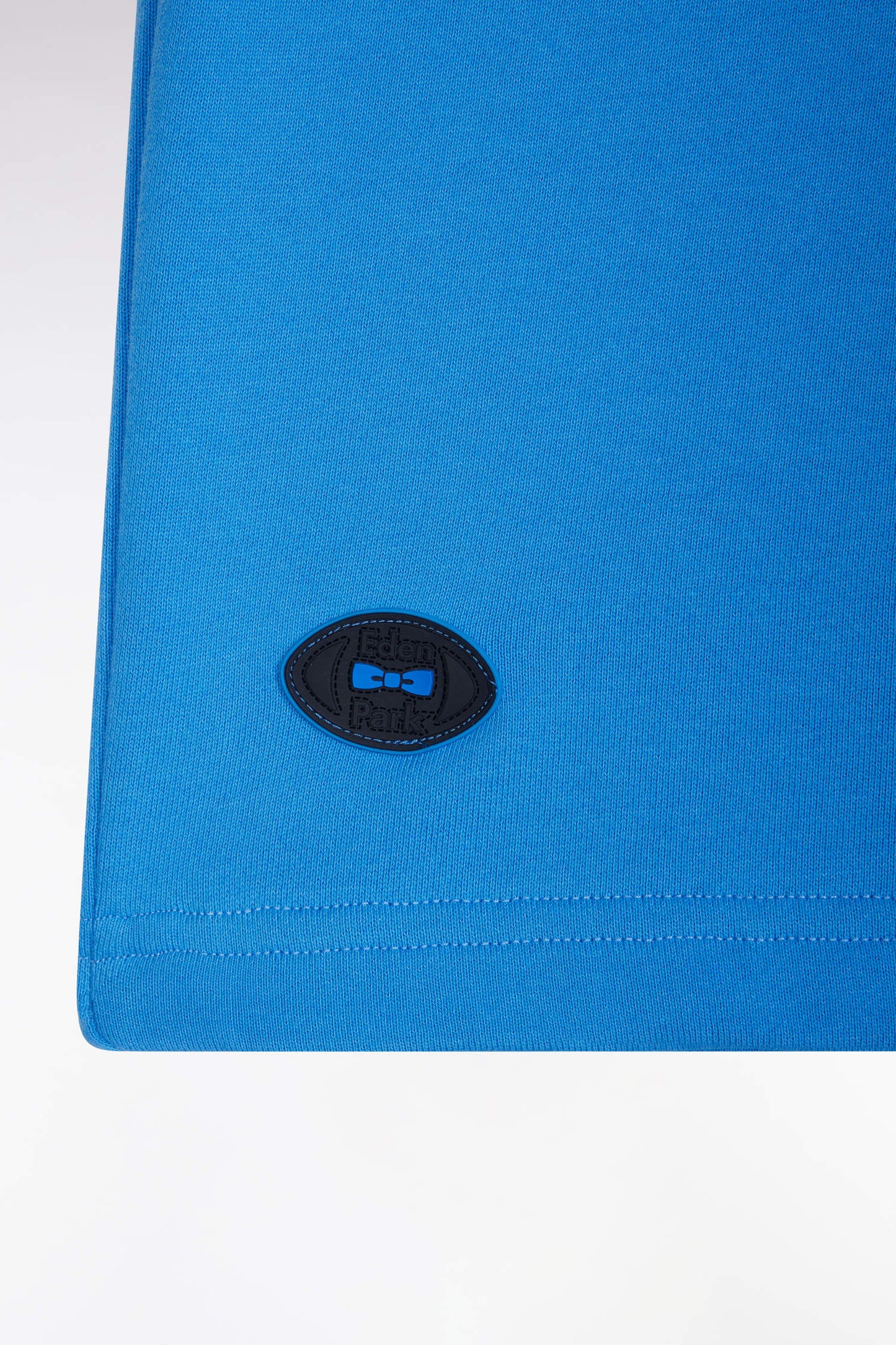 Relaxed-fit blue cotton fleece shorts