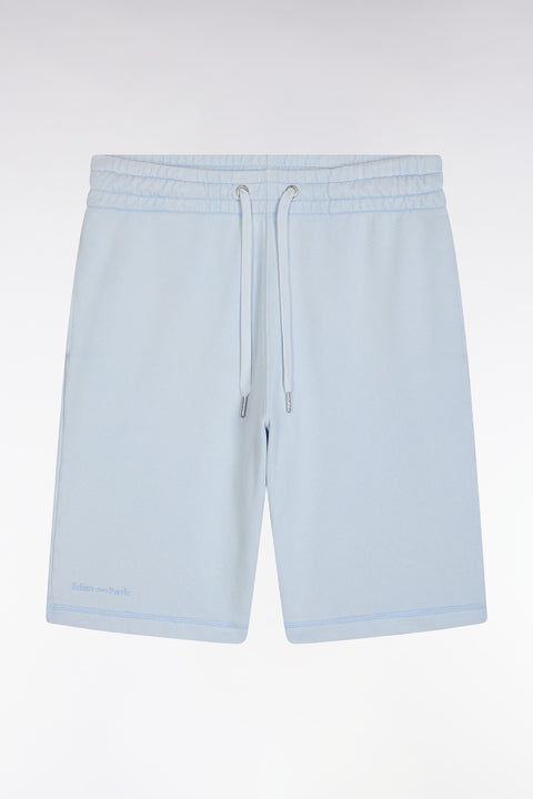 Relaxed-fit sky blue cotton fleece shorts - Image 2