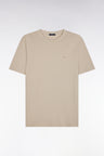 Straight-fit beige short-sleeved T-shirt