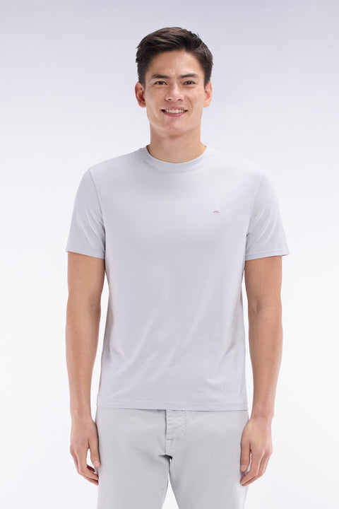 Straight-fit light grey short-sleeved T-shirt - Image 1