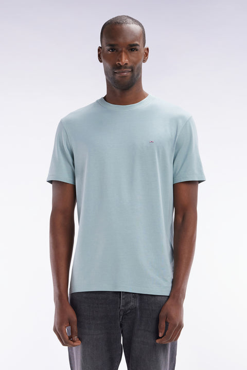 Straight-fit sea green short-sleeved T-shirt - Image 1