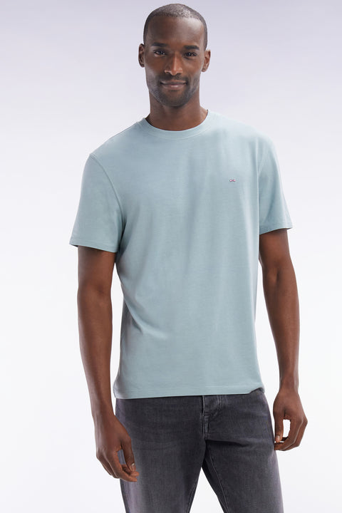 Straight-fit sea green short-sleeved T-shirt - Image 3