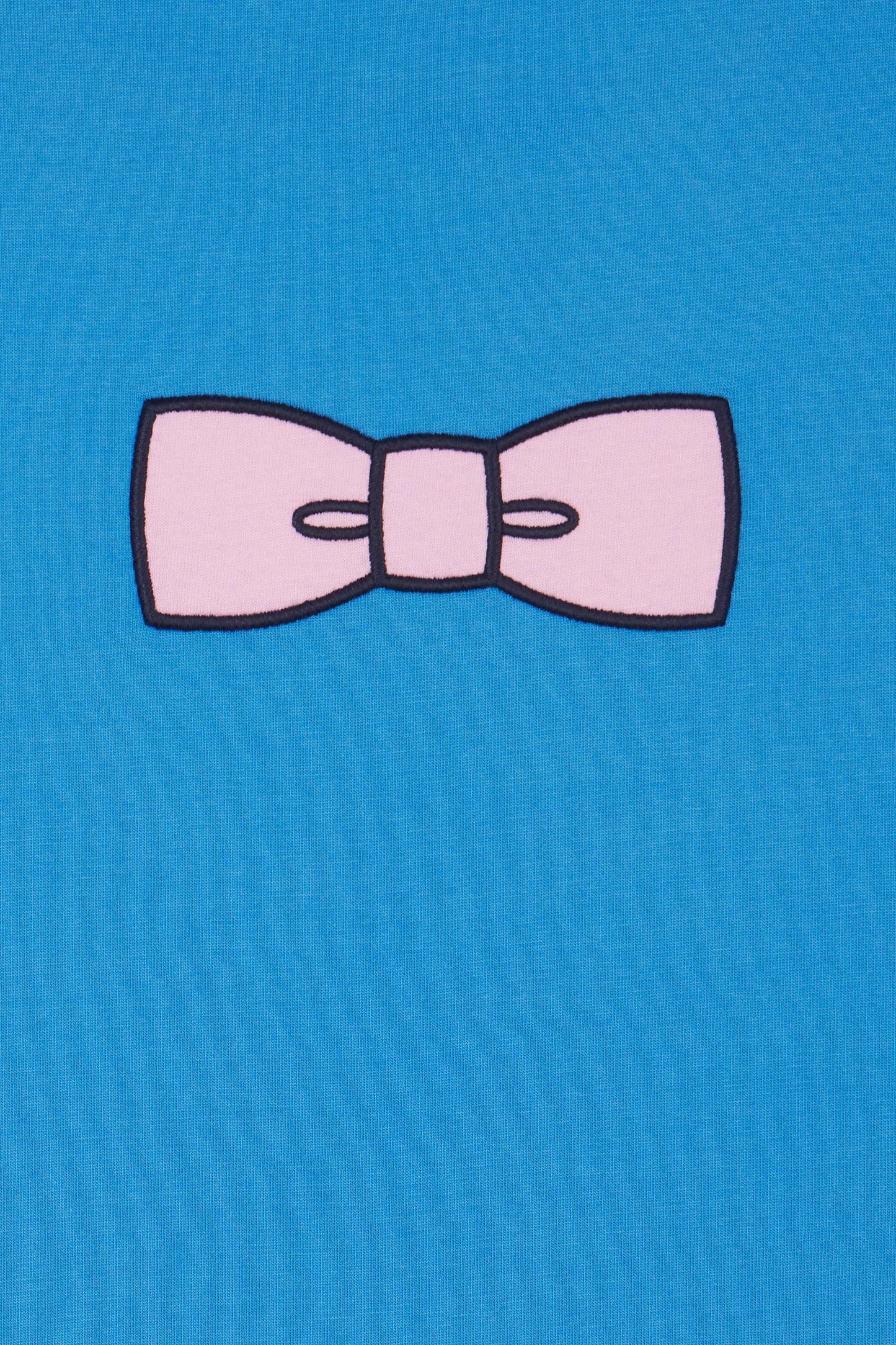 Straight-fit blue Pima cotton T-shirt with back embroidery