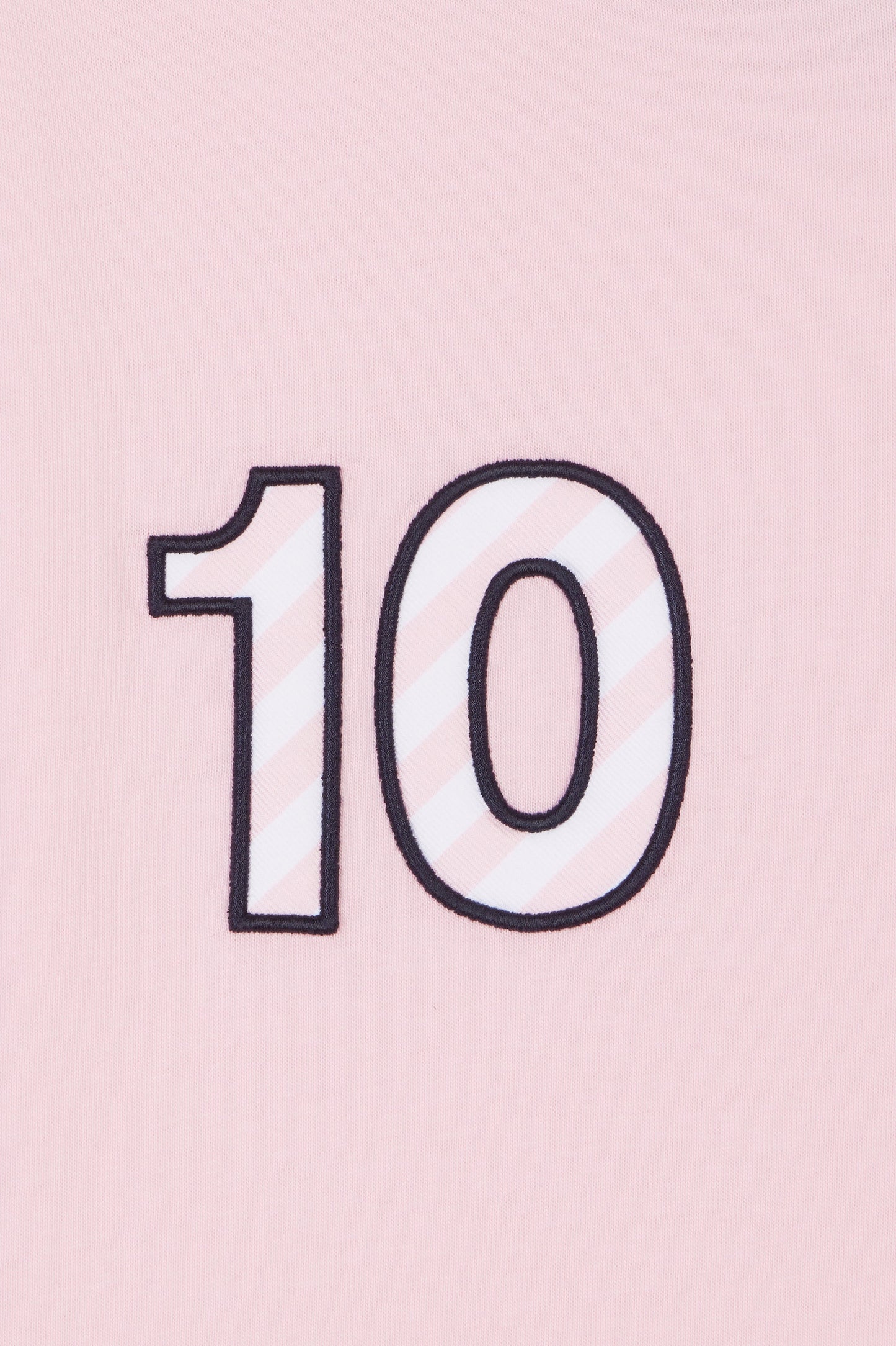 Cotton t-shirt pink embroidery 10 casual cut