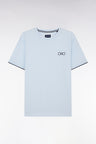 Sky cotton T-shirt with bow-tie embroidery, relaxed fit