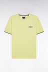 Yellow cotton T-shirt with bow-tie embroidery, relaxed fit