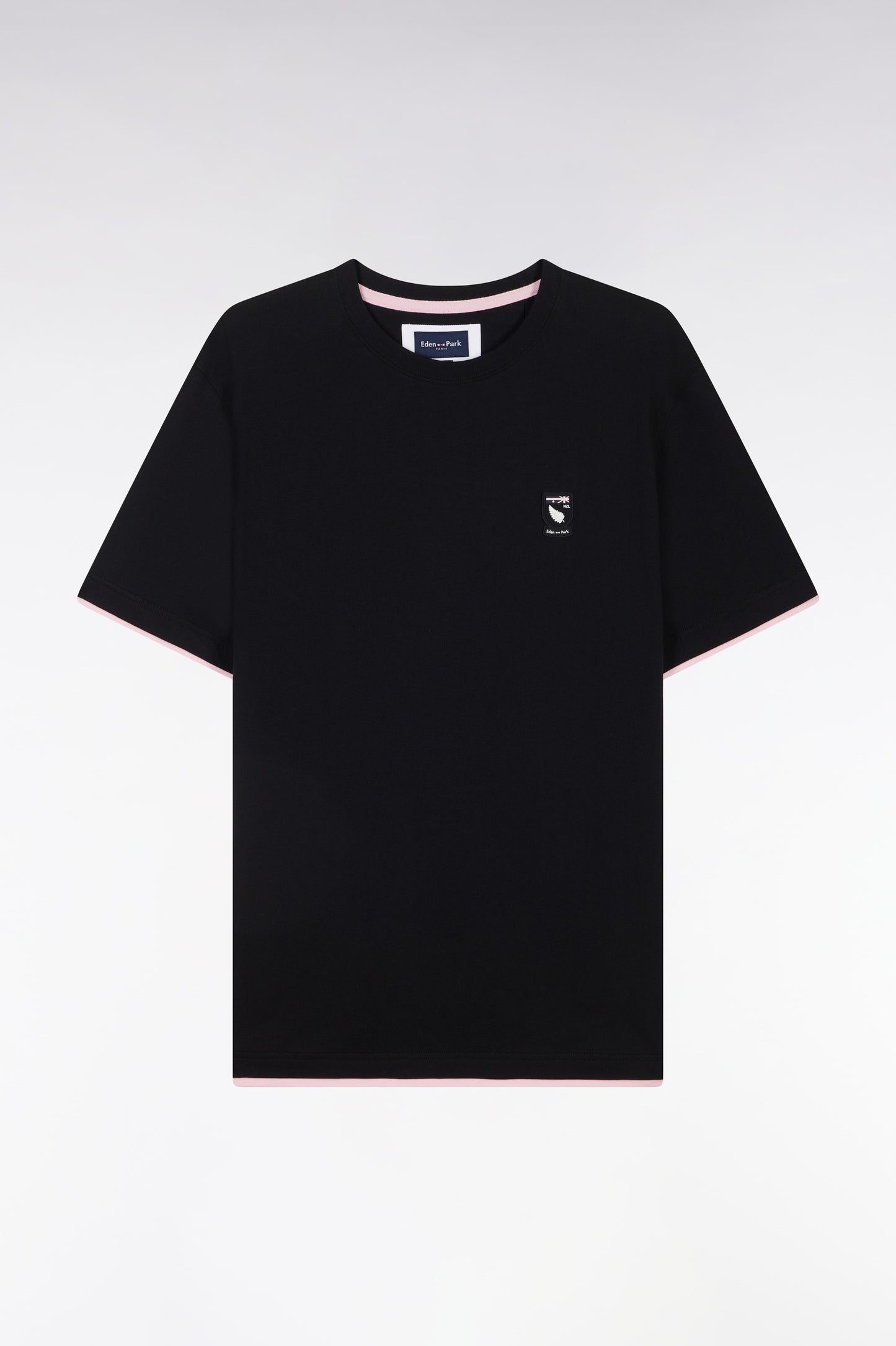 Black cotton t-shirt New Zealand casual cut
