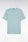 Water green cotton jersey t-shirt straight cut