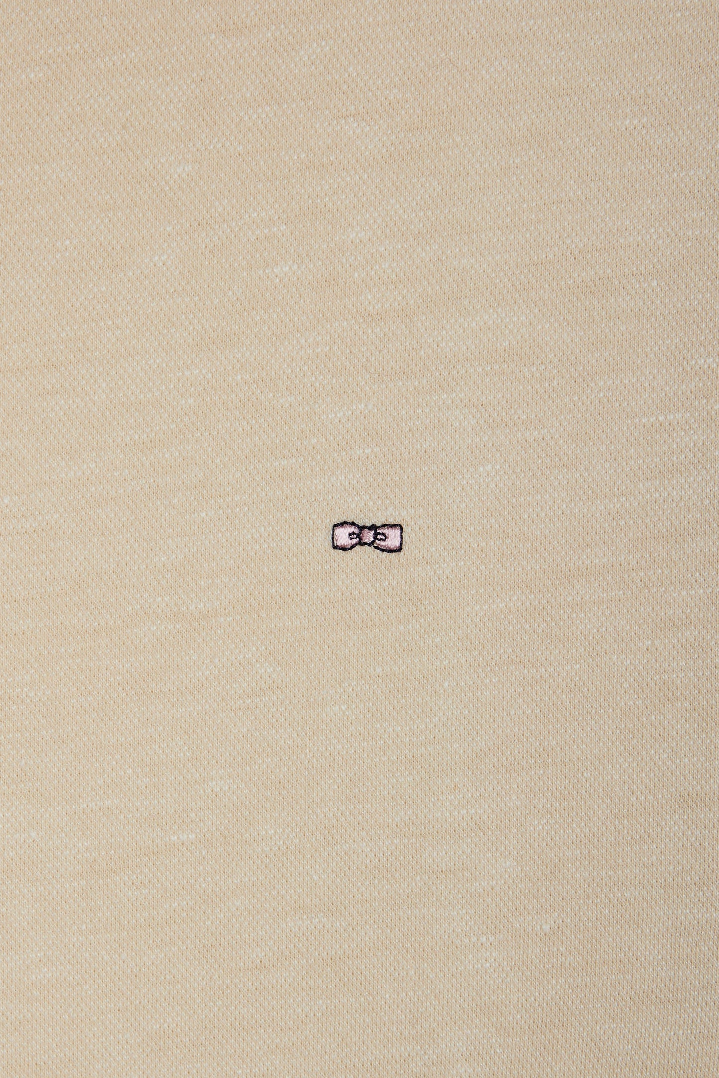 Straight-fit ecru T-shirt in cotton and linen blend